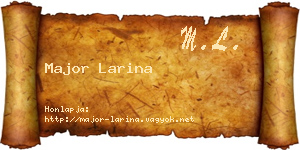 Major Larina névjegykártya